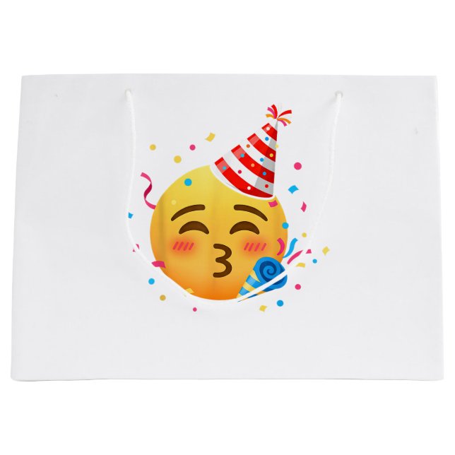 Funny Emoticon Party Large Gift Bag (Front)