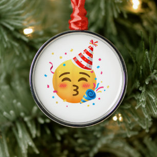 Funny Emoticon Party Metal Ornament