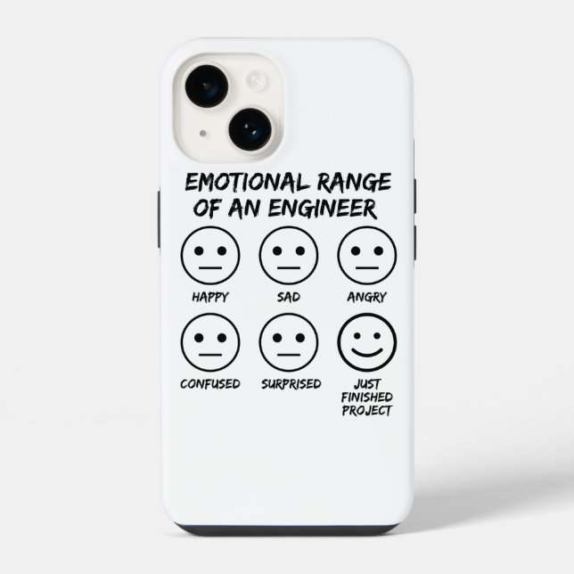  Funny Emotional Range Of An Engineer Fan Faces iPhone Case (Back)