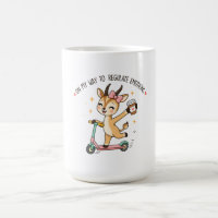 Funny Emotional Regulation Gazelle with Coffee