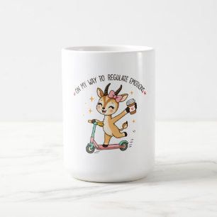 Funny Emotional Regulation Gazelle with Coffee Mug