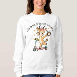 Funny Emotional Regulation Gazelle with Coffee Sweatshirt