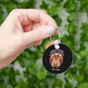 Funny Emotional Support Animal Capybara Lover Gift Keychain