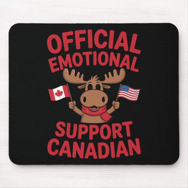 Funny Emotional Support Canadian Hockey Player Coa Mouse Pad (Front)