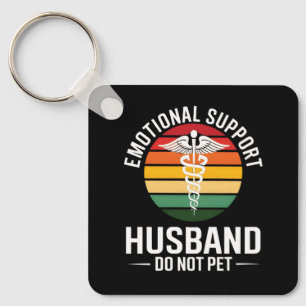 Funny Emotional Support Husband Keychain