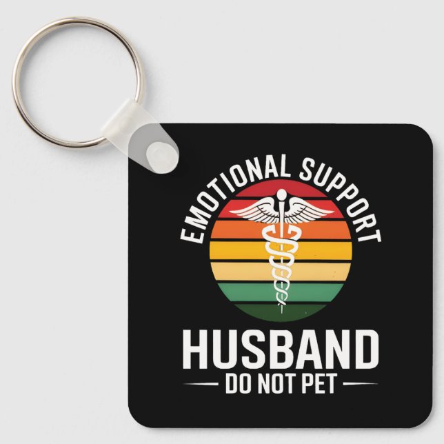 Funny Emotional Support Husband Keychain (Front)
