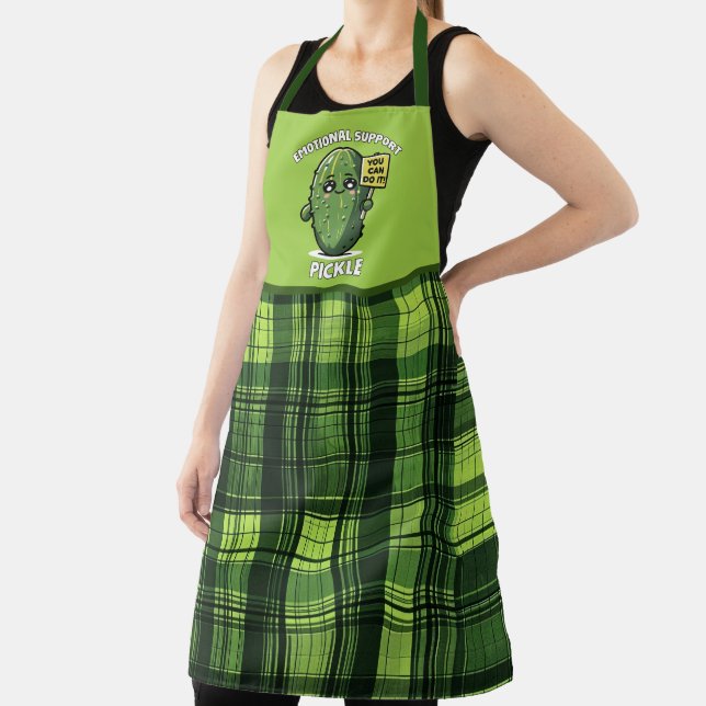 Funny emotional support pickle pun lovers  apron (Insitu)