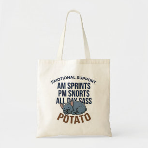 Funny Emotional Support Potato French Bulldog Gift Tote Bag