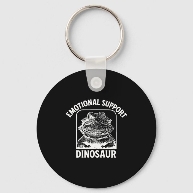 Funny Emotional Suprt Dinosaur  Keychain (Front)