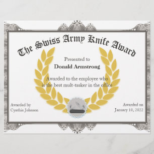 Funny Employee Award -  Swiss Army Knife