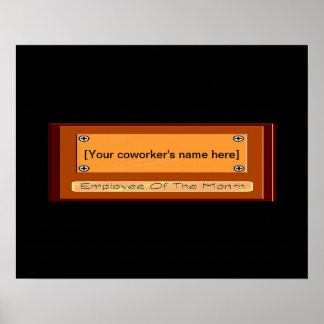 Funny Employee of the Month Your Name Plate Poster