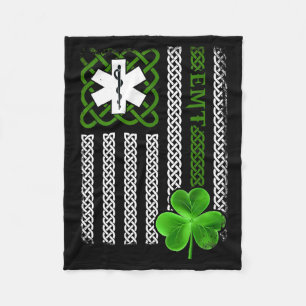 Funny Ems Emt Paramedic Gift St Patricks Day Shirt Fleece Blanket