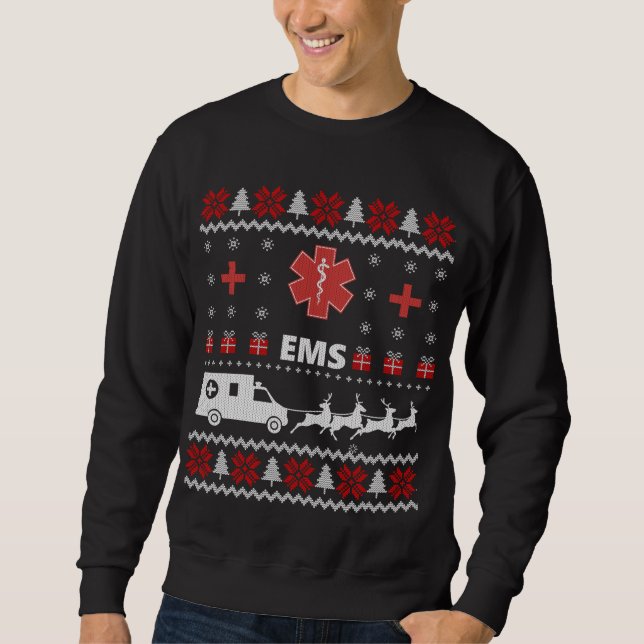 Funny EMS Paramedical Ugly Christmas Sweater Gift (Front)