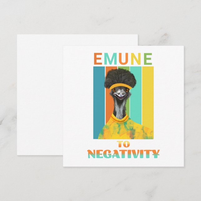 Funny Emu Bird Pun - Emune to Negativity  (Front/Back)