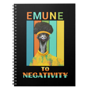 Funny Emu Bird Pun - Emune to Negativity Notebook