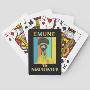 Funny Emu Bird Pun - Emune to Negativity Playing Cards