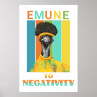 Funny Emu Bird Pun - Emune to Negativity 
