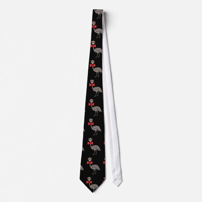 Funny Emu Bird wearing red bow tie (Front)