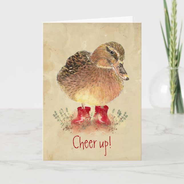 Funny Encouragement, Cheer Up - Duck Card (Front)