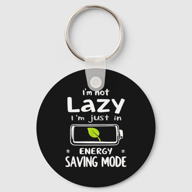 Funny Energy Saving Mode Design Lazy Humor Joke Gi Keychain (Front)