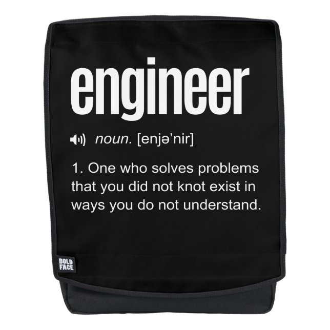 Funny Engineer Definition Backpack (Front)