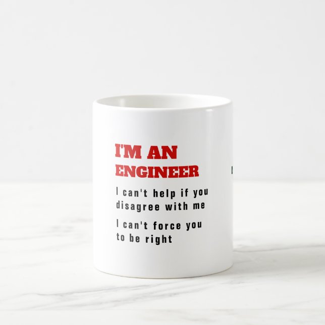 Funny ENGINEER Engineering Quote Heat MAGIC Mug (Center)