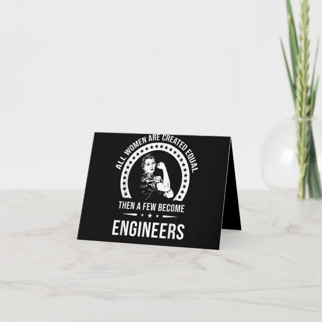 Funny Engineer For All Women Are Created Equal Thank You Card (Front)