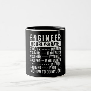 Funny Engineer Hourly Rate  Mug