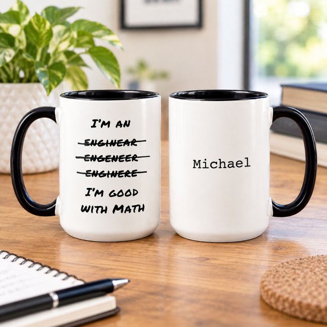 Funny Engineer Math Lover Engineering Typo Humour Mug (Creator Uploaded)