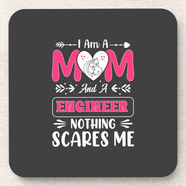 Funny Engineer Mom, Engineer Mom Coaster (Front)