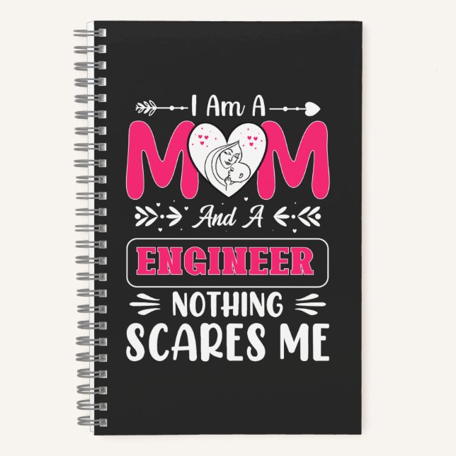 Funny Engineer Mom, Engineer Mom Notebook (Front)