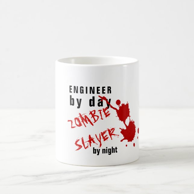 Funny ENGINEER MUG Zombie Slayer by Night Named (Center)