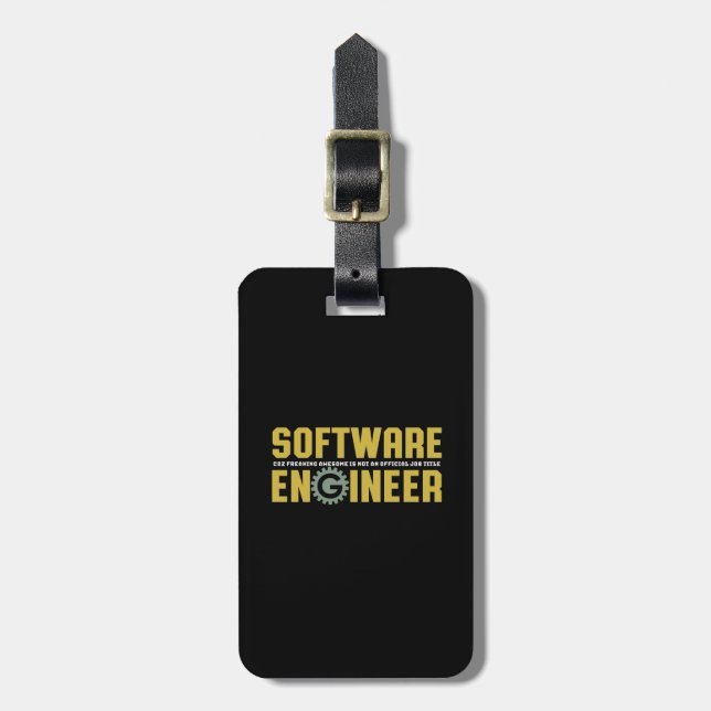 Funny Engineer Software Engineering and Programmer Luggage Tag (Front Vertical)