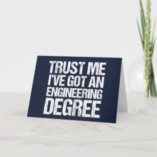 Funny Engineering Graduation Engineer Degree Blue Card