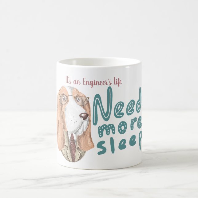 Funny Engineers Life - Coon hound dog in Tweeds Coffee Mug (Center)