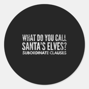 Funny Englieacher About Grammar And Christmas  Classic Round Sticker