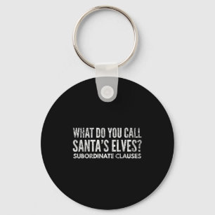 Funny Englieacher About Grammar And Christmas Keychain