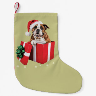Funny English Bulldog Dog Tree Christmas Lights  Small Christmas Stocking