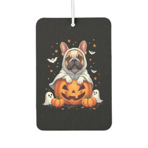 Funny English Bulldog Ghost Boo Halloween Womens M Air Freshener
