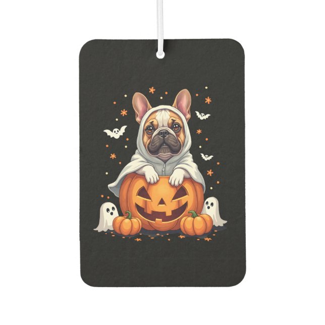 Funny English Bulldog Ghost Boo Halloween Womens M Air Freshener (Front)