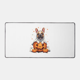 Funny English Bulldog Ghost Boo Halloween Womens M Desk Mat