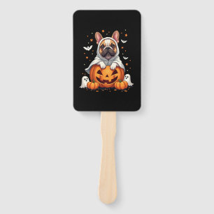 Funny English Bulldog Ghost Boo Halloween Womens M Hand Fan