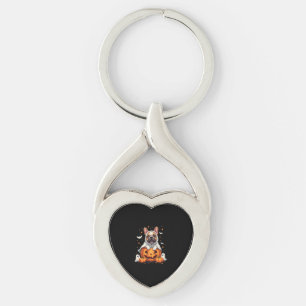 Funny English Bulldog Ghost Boo Halloween Womens M Keychain