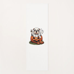 Funny English Bulldog Ghost Boo Halloween Womens M Yoga Mat