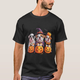 Funny English Bulldog Ghost Frenchie Dog Halloween T-Shirt