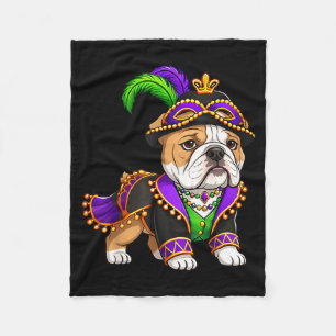 Funny English Bulldog Lover Festival Carnival Mard Fleece Blanket