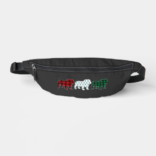 Funny English Bulldog Red Plaid Christmas Dog Love Fanny Pack