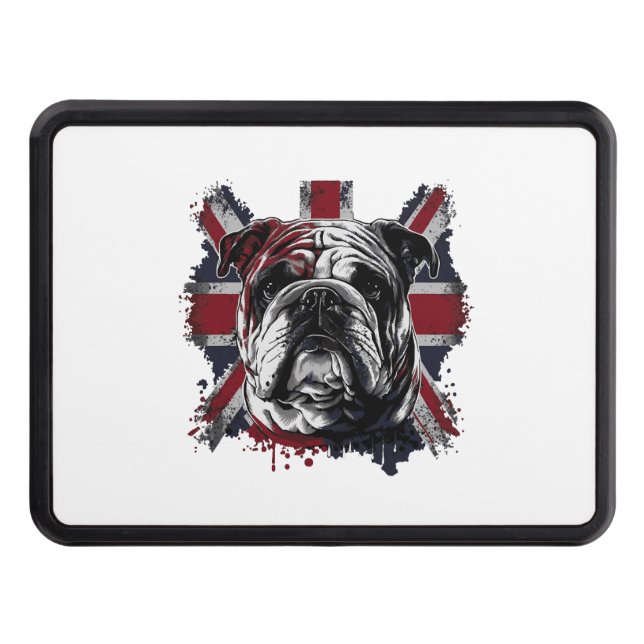Funny English bulldog Trailer Hitch Cover (Front)