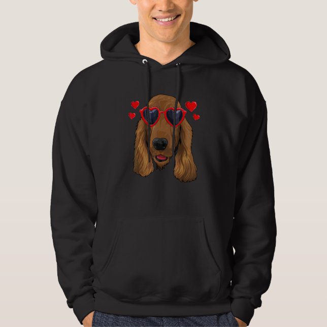 Funny English Cocker Spaniel Dog Valentine S Day Hoodie (Front)