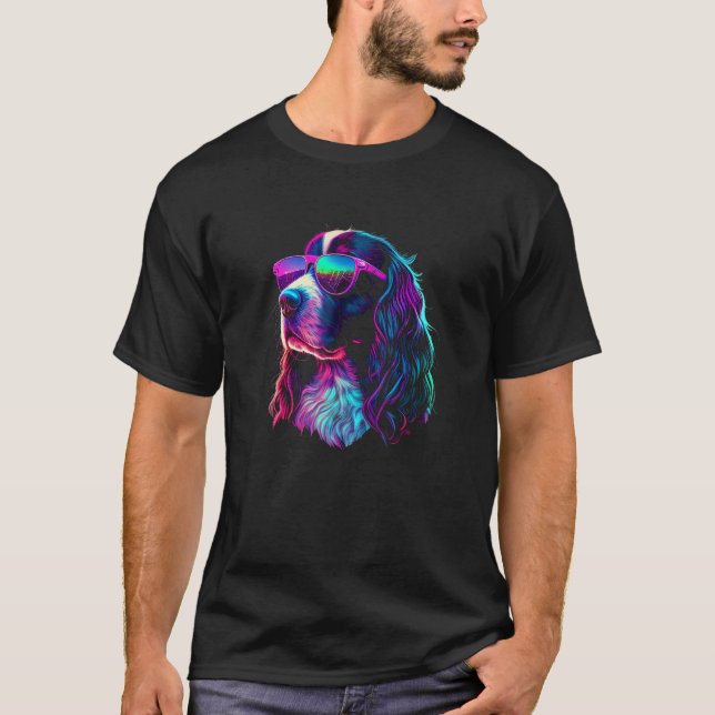Funny English Springer Spaniel owner Vaporwave Not T-Shirt (Front)